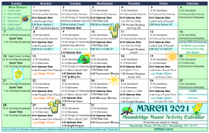 March Activity Calendar