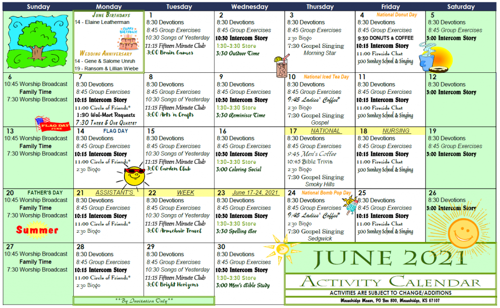 June Activity Calendar Moundridge Manor, Inc.