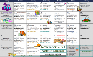 November Activity Calendar